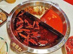 三拼锅牛油番茄菌汤-陈艳红火锅菜·冒菜(簋街店)