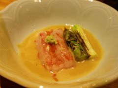 赤甜虾芦笋蛋黄酱-镹·鱼料理  国产鱼使用店