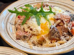 蘑菇培根温泉蛋长意面-幸邻食堂