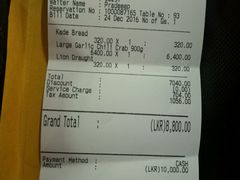 账单-Ministry of Crab(科伦坡店)