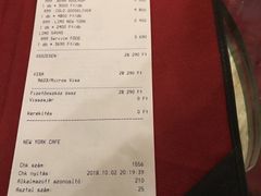 账单-纽约咖啡馆