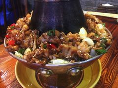 网红炭火牛蛙铜锅单层-老北京涮羊肉炭火蛙锅(方塔街店)