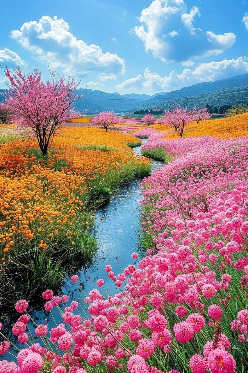 乡村画卷～油菜花海盛开花朵的美景