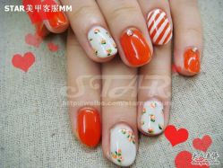 点击看大图 橘色-STAR美甲店