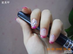 星美甲&粉色美式甲-星美甲