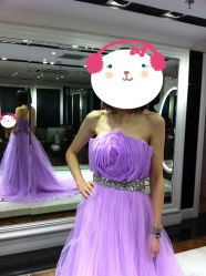 淡紫色敬酒服&nbsp;请小班帮我在头发上配鲜花-韩国天使嫁衣婚纱礼服馆(上海旗舰店)