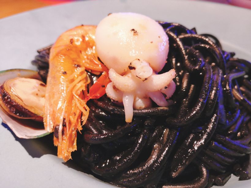 日式高菜章鱼意面图片