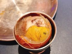 喝汤再烤的毛蛋-蚝·生·鲜牛烧肉铺(中央大街店)