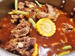 老玉米油豆角烩排骨-乔家满族八大碗(流水沟店)