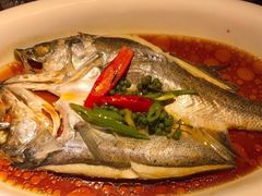 葱椒鲈鱼-绿茶餐厅(蓝色港湾店)