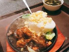 铁板鸡腿饭-中央民族大学-食堂