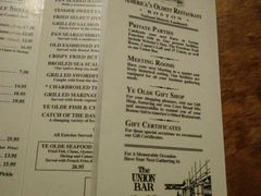 菜单-Union Oyster House