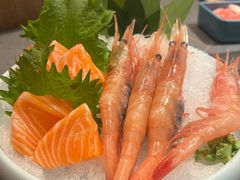 三文鱼甜虾刺身拼盘-花时·炭火烧肉(东百中心A馆店)