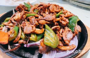Iron Plate Chicken Gizzard and Squid