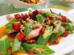 秋葵炒肉丝-舟山小海鲜大排档(稻香新村店)