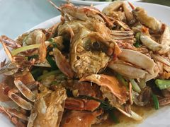 姜葱炒花蟹-红月湾海鲜饭店•沙滩海景(双月湾店)
