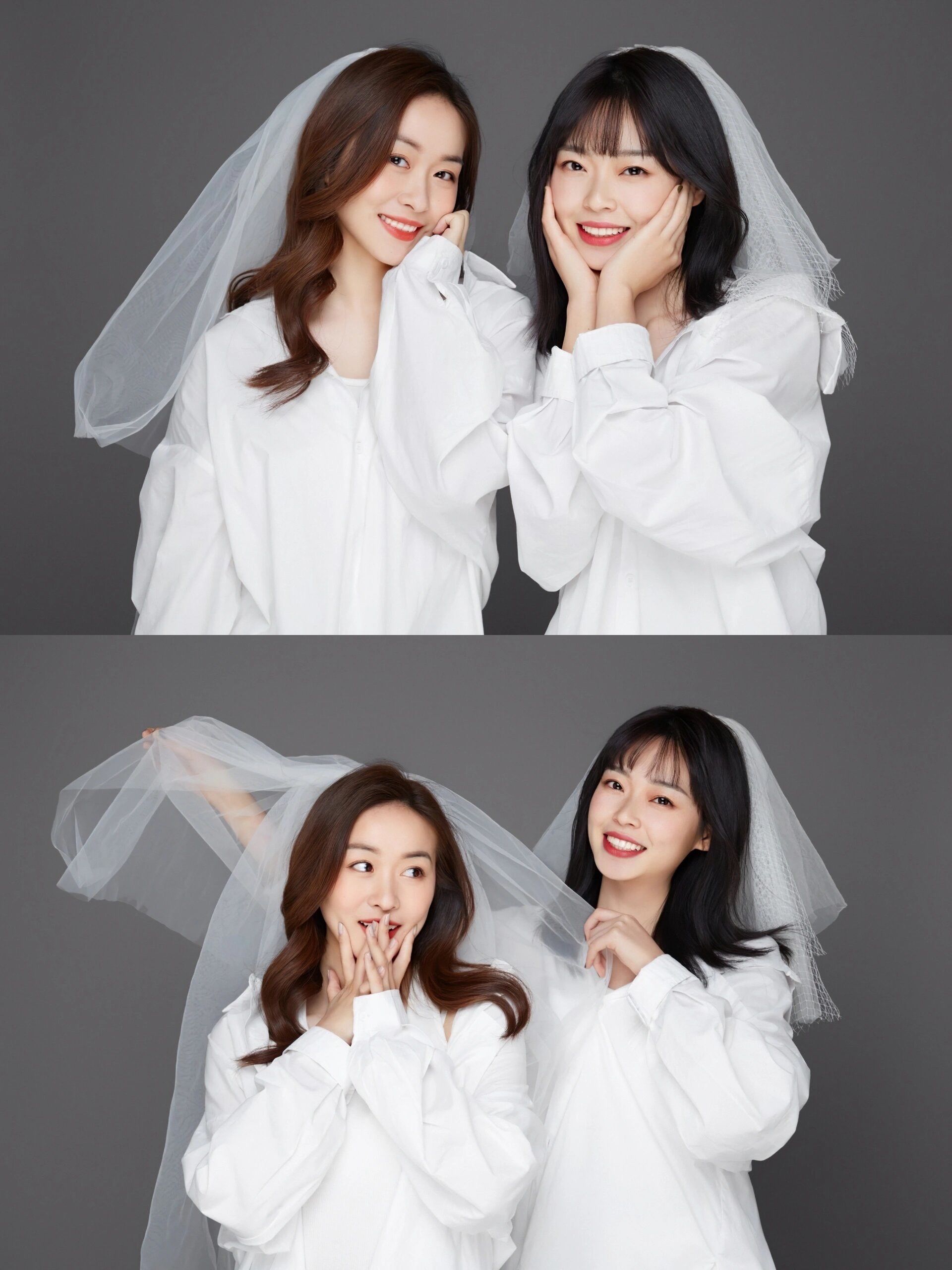 好看又不过时的闺蜜头纱写真分享