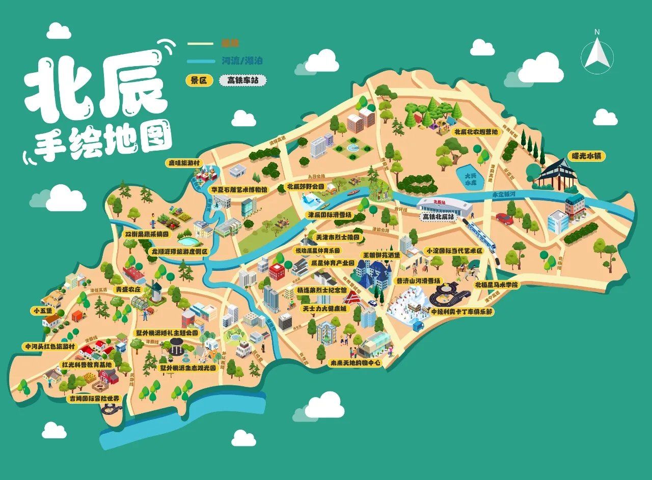 0元玩转这座城#超实用逛买地图#天津北辰公园路线图#城市公园#牡哪