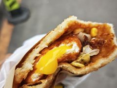 -小红车炸蛋葱油饼