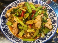 水淹菜炒肉-蜗牛小馆醉乡民谣云南菜(惠新西里店)