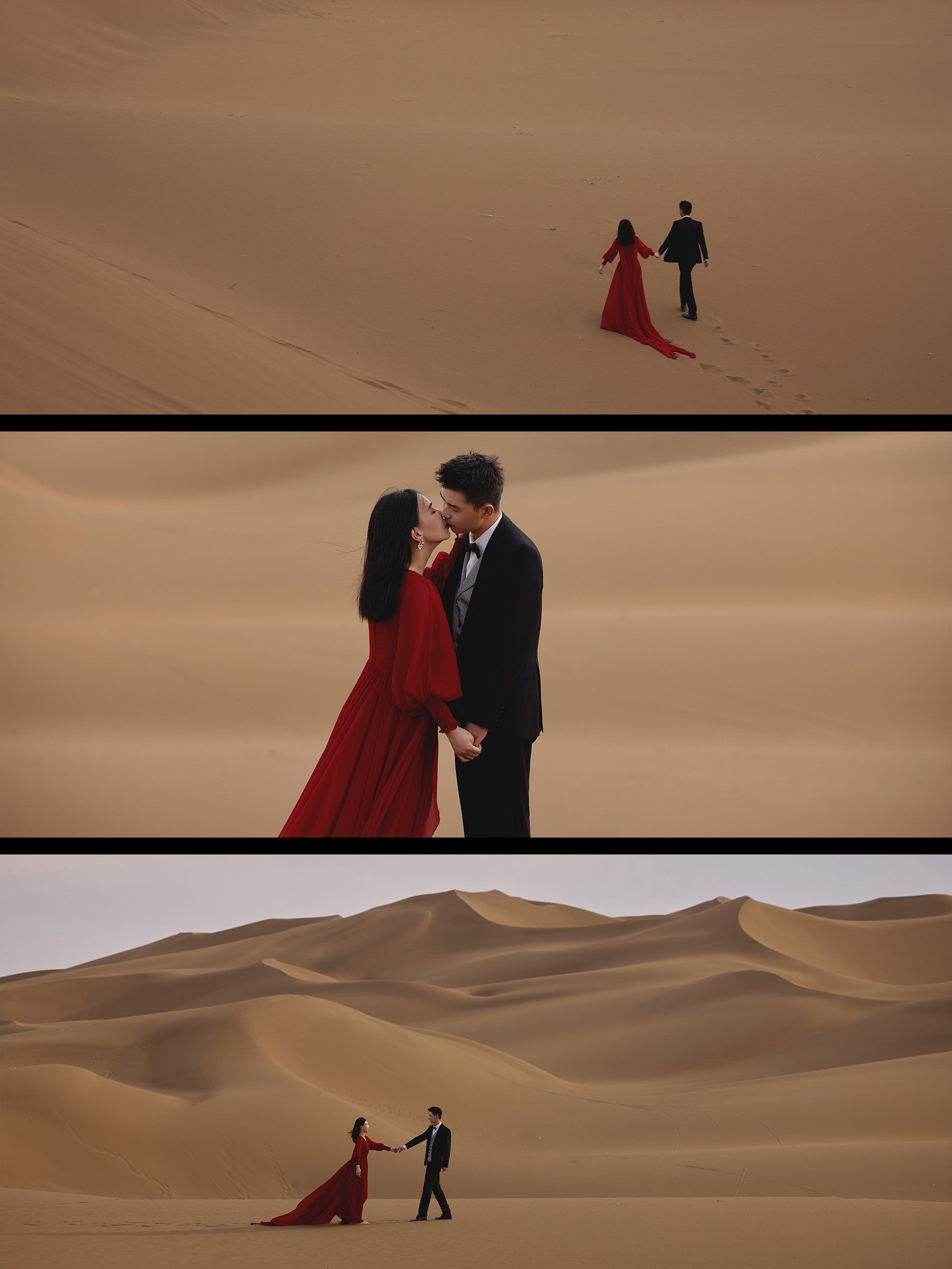 姐妹斥巨资新疆旅拍沙漠婚纱照