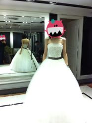 第二套出门纱&nbsp;咖啡腰带-韩国天使嫁衣婚纱礼服馆(上海旗舰店)