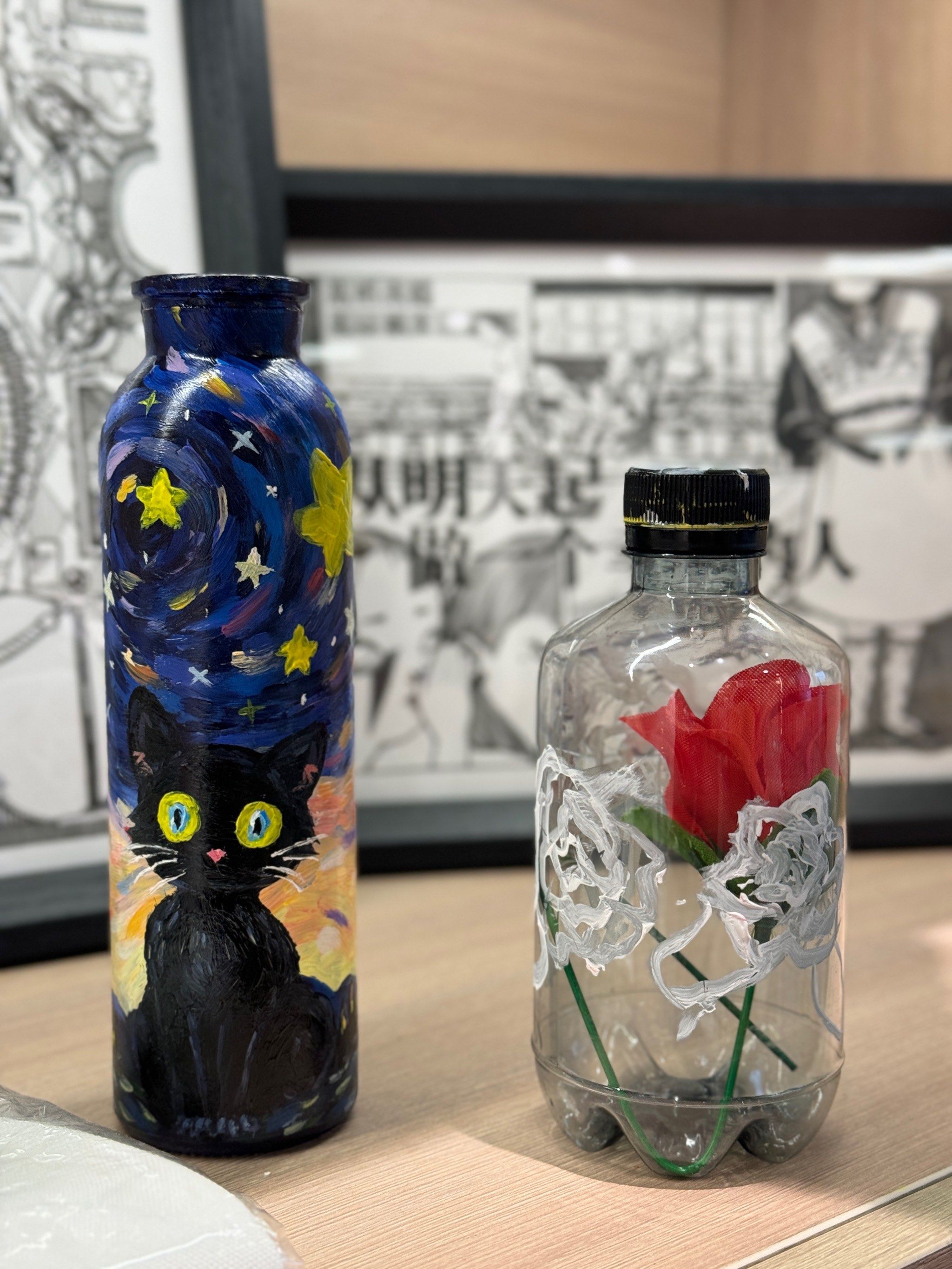 手工打开新方式,把家里的玻璃瓶都画成好看的画