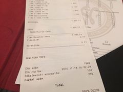 账单-纽约咖啡馆