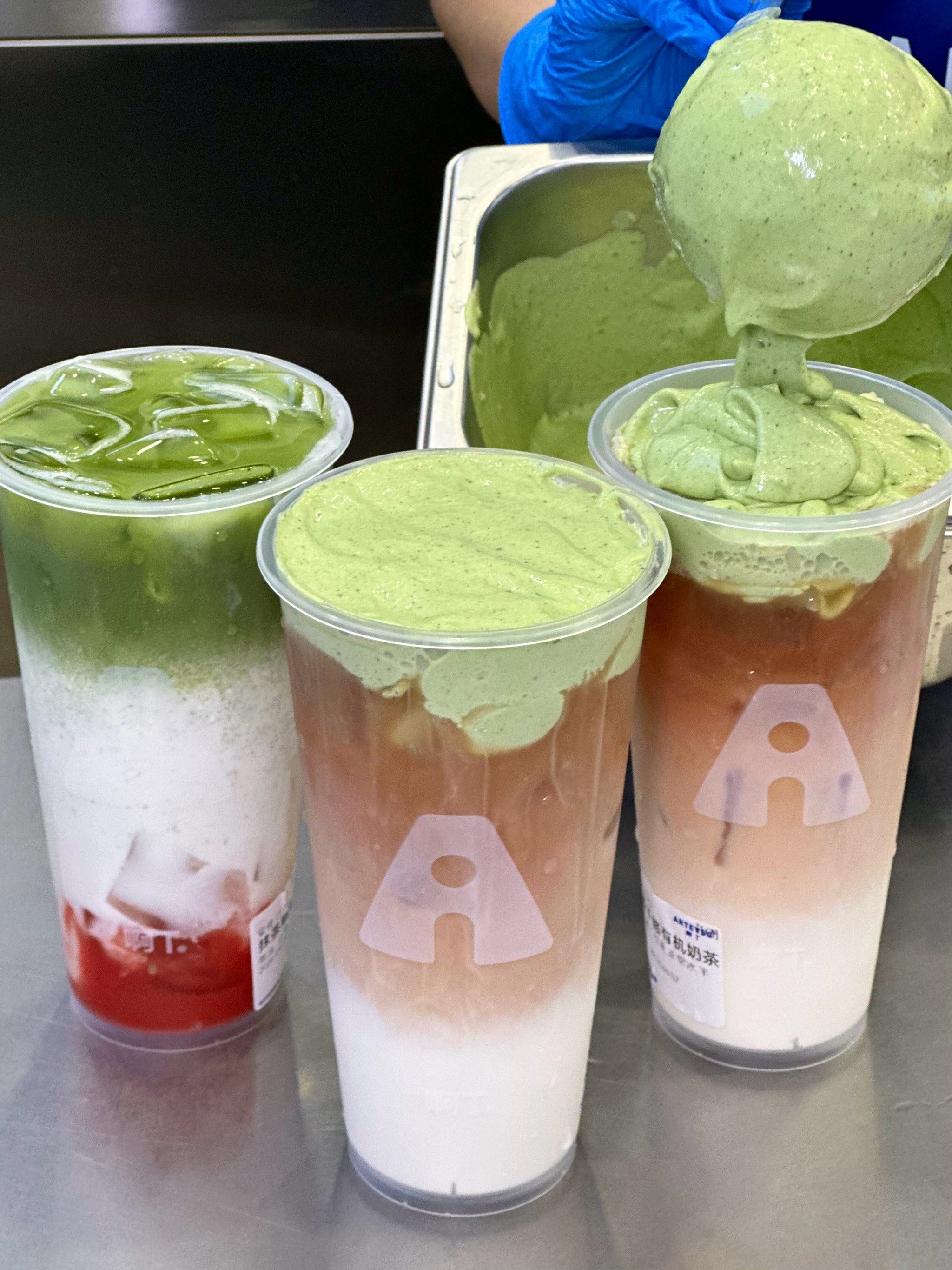 n✔️抹茶干酪有机抹茶
有机纯牛奶➕锡兰红茶➕抹茶芝士