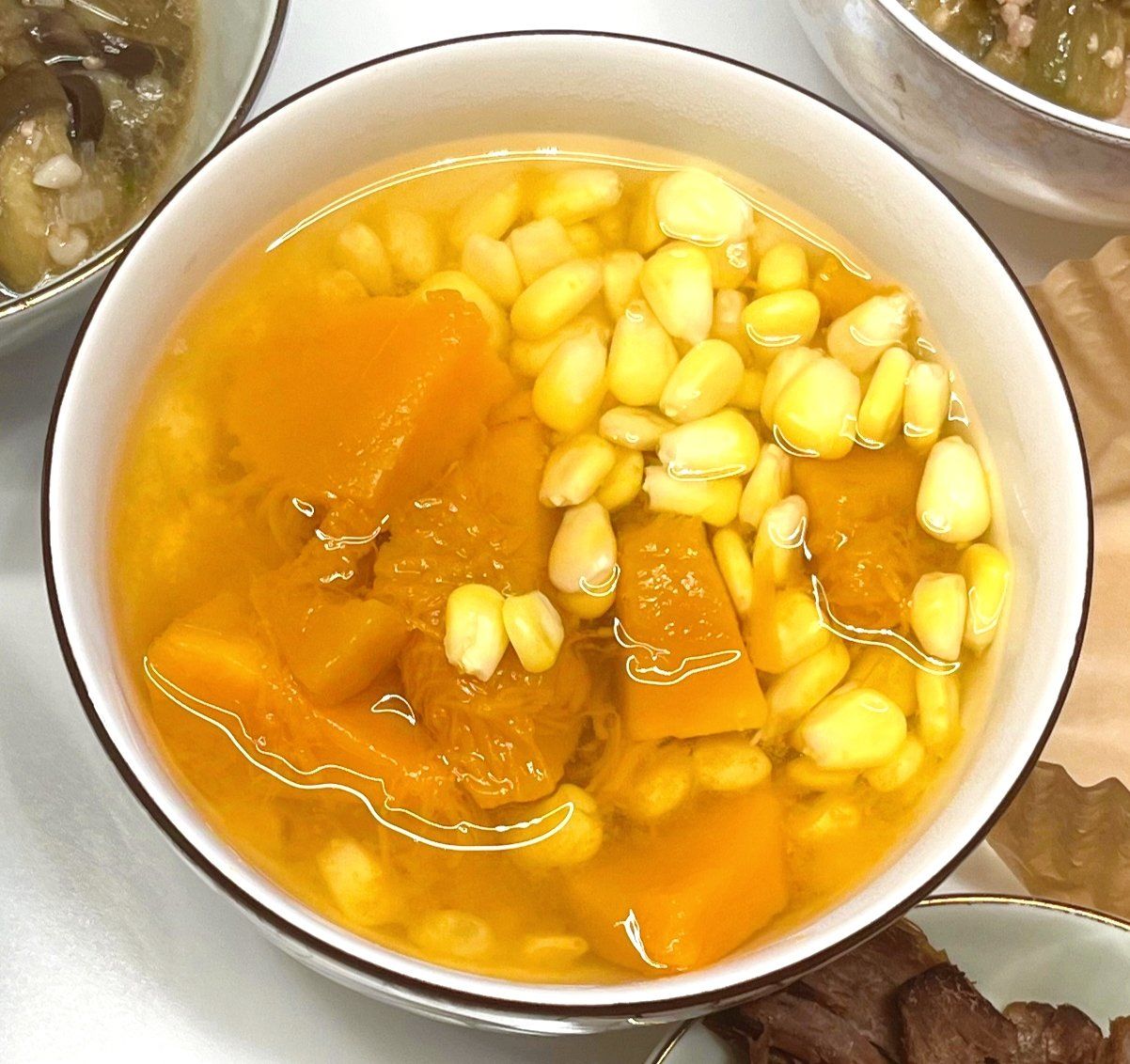 冰冰的南瓜玉米汤,清甜解暑