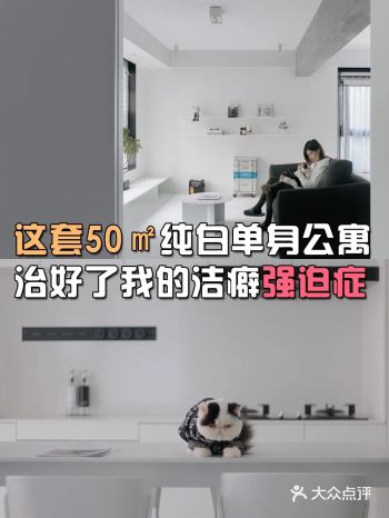 这套50㎡纯白单身公寓，治好了我的洁癖强迫症