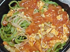 西红柿鸡蛋面-手擀菠菜面(西康路店)