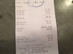 账单-Fergburger(皇后镇店)