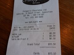账单-Patagonia Chocolates(皇后镇店)