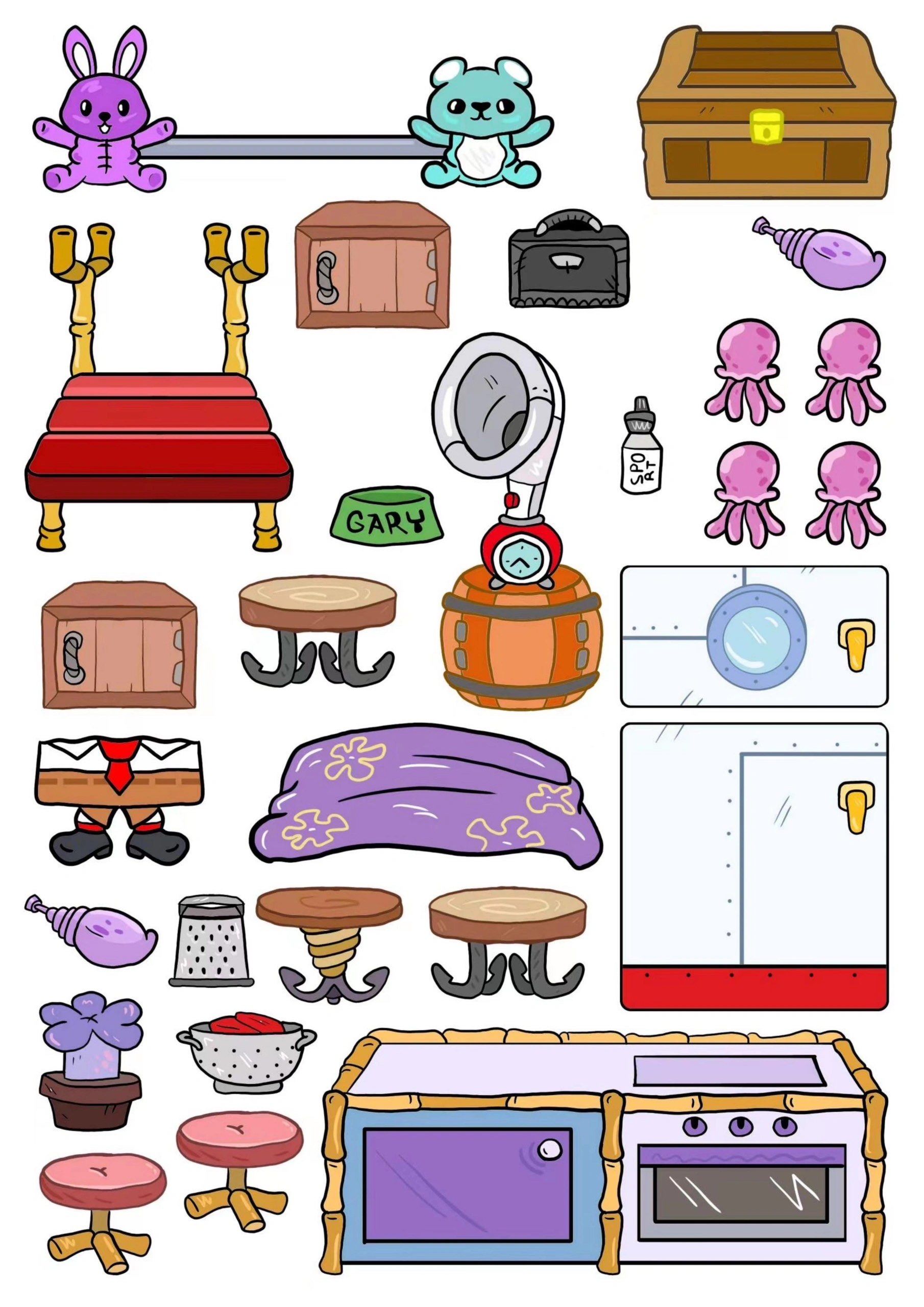 【派大星&海绵宝宝安静书素材分享】