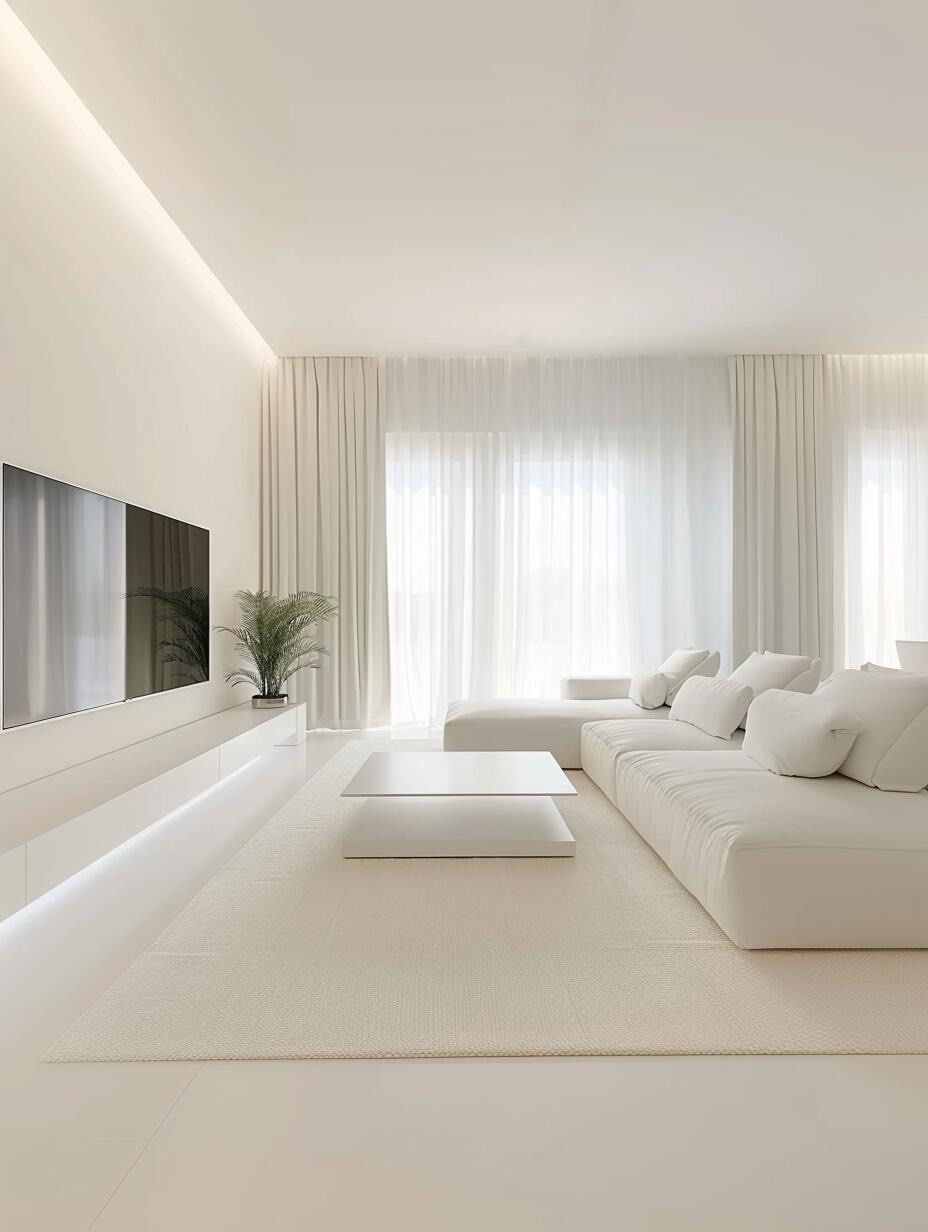 110㎡纯白极简主义装修出的高级感