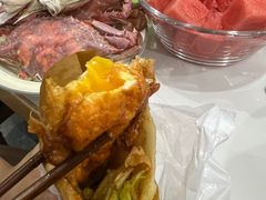 -小红车炸蛋葱油饼