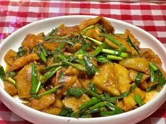 韭菜炒饹馇-王村姑老土炕莜面村(桥东店)