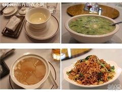 茶，龙虾泡饭，杏仁银耳羹，炒面-老洋房花园饭店(绍兴路店)