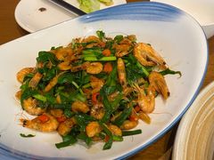 韭菜炒小河虾-烧肉馆(古北水镇景区店)