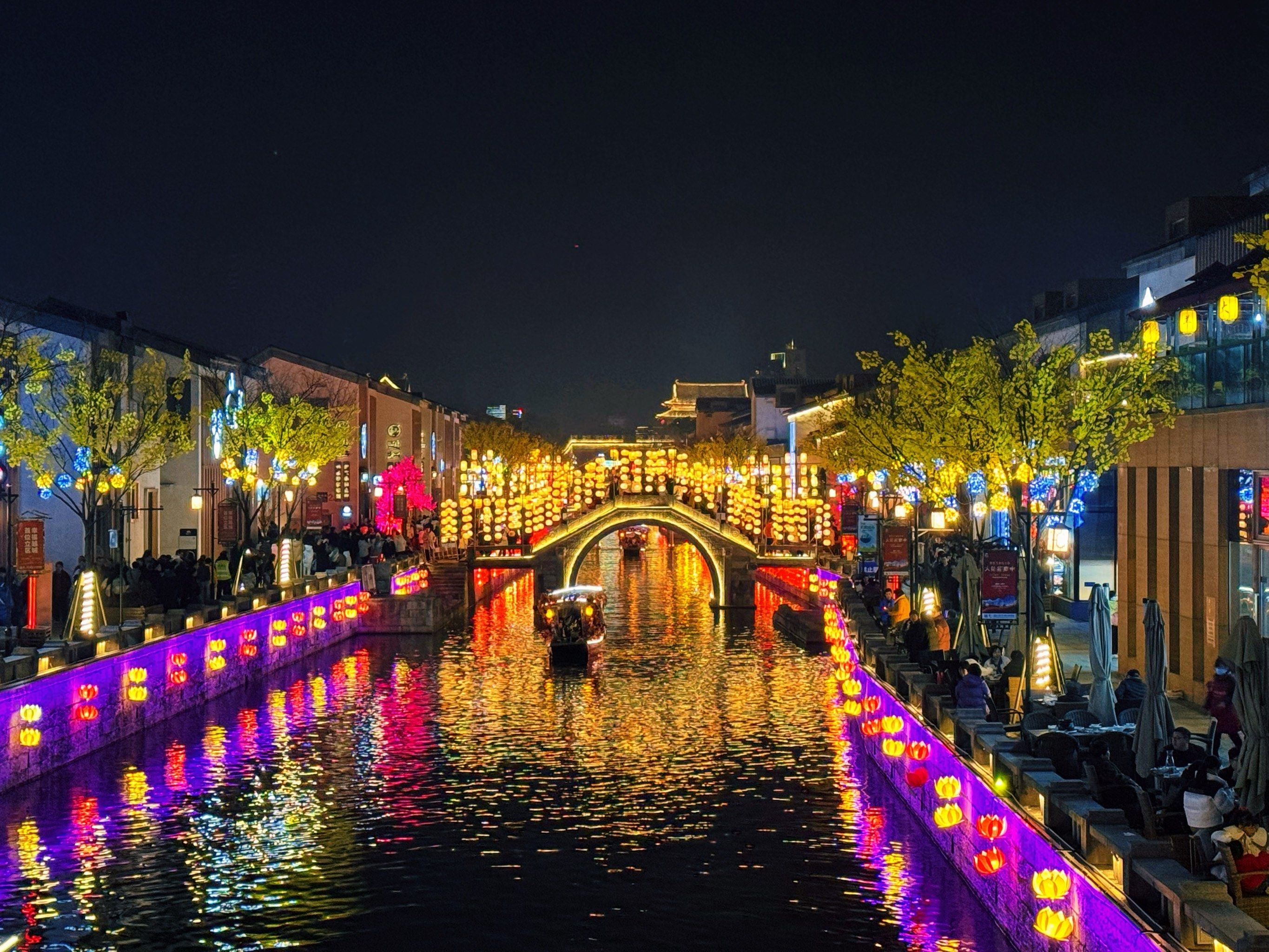 古城绍兴迎恩门水街夜景