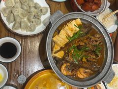 -东来菜馆•手抓海鲜家常菜•海鲜锅贴(鸽子窝店)
