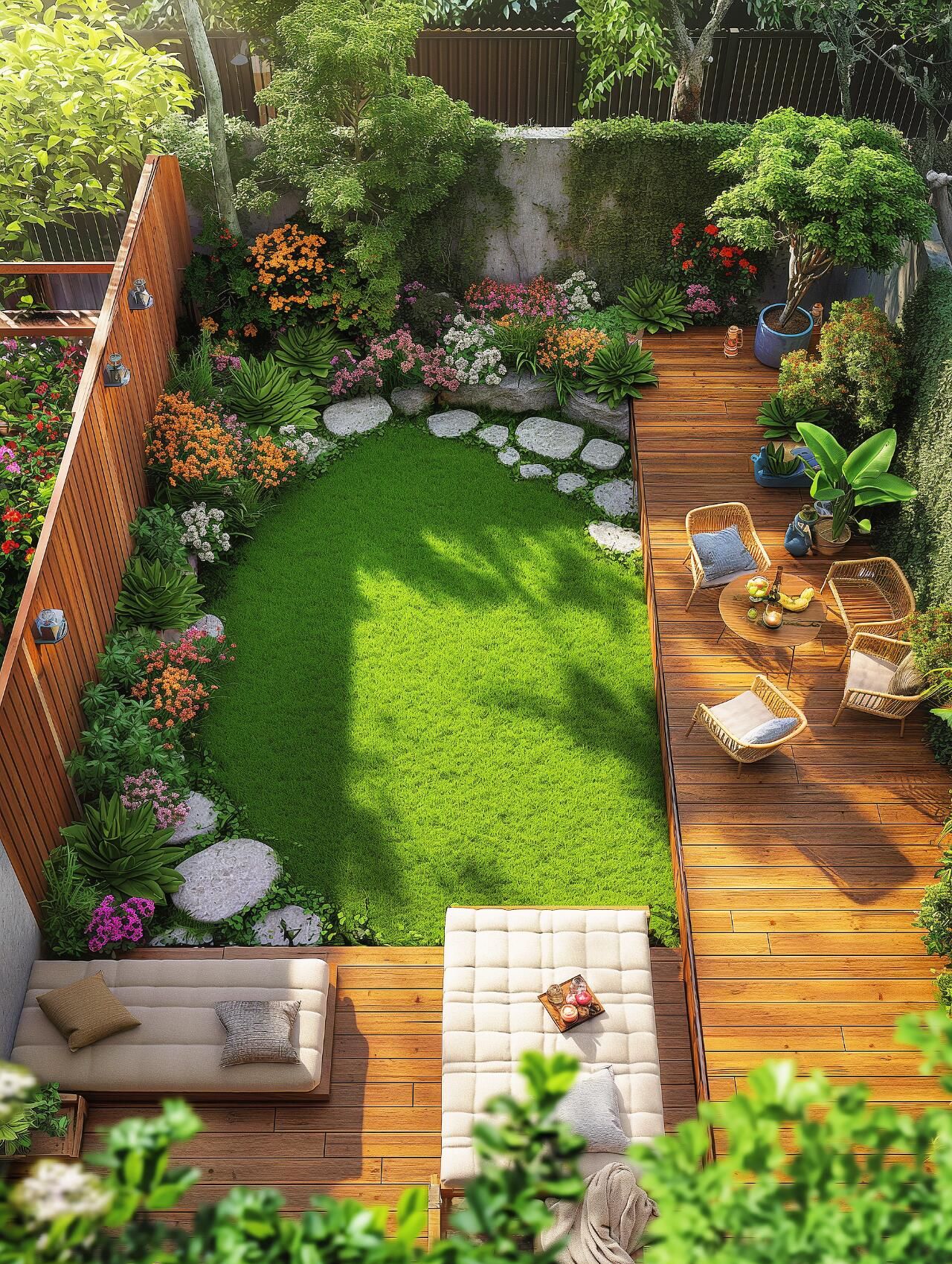 我妈说,果然是学艺术的,花园装的还怪好看的