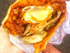 -小红车炸蛋葱油饼