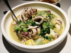 笔管鱼小白菜-开海·红岛海鲜虾水饺(石老人店)
