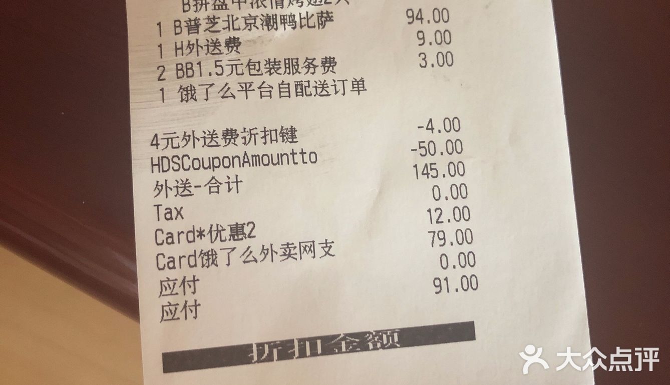 周末在家的下午茶：北京潮鸭披萨一份