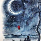 水彩🈷️夜的绘画，简直是美轮美奂💗💗