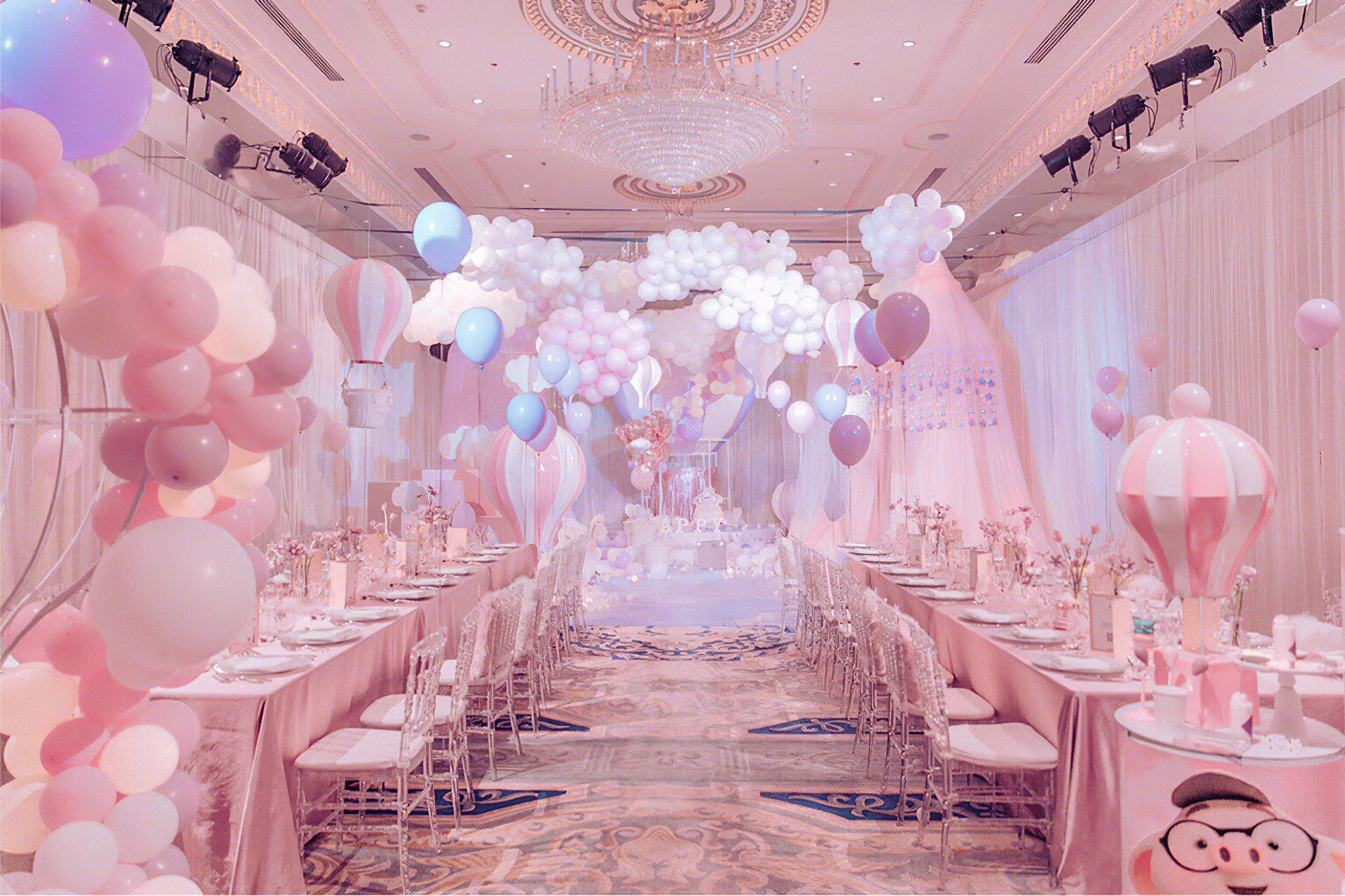 粉色气球宝宝生日宴
