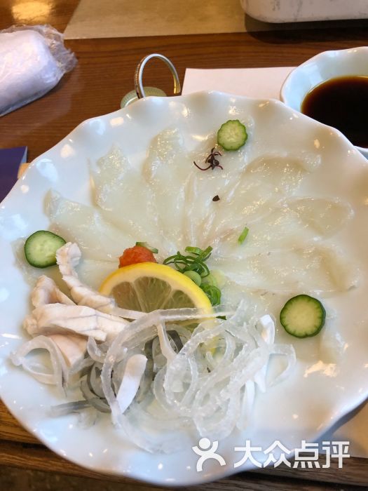 づぼらや河豚料理(道顿堀店)河豚刺身图片 - 第4张