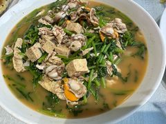虾酱扇贝肉炖茼蒿-鲜得莱渔港·小平岛海胆馆(七贤岭店)
